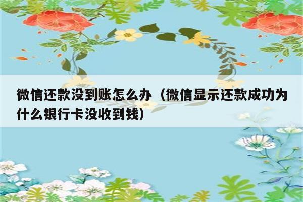 微信还款没到账怎么办（微信显示还款成功为什么银行卡没收到钱） 