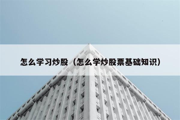 怎么学习炒股（怎么学炒股票基础知识） 