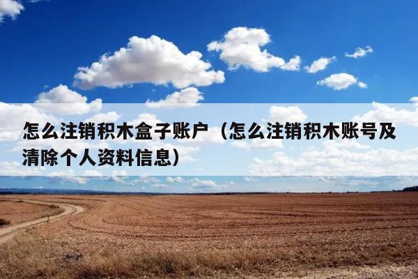 怎么注销积木盒子账户（怎么注销积木账号及清除个人资料信息） 