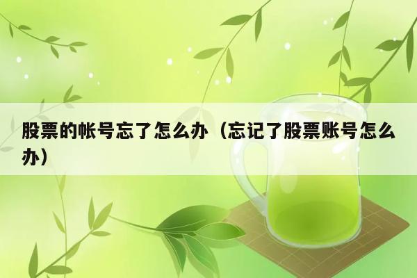 股票的帐号忘了怎么办（忘记了股票账号怎么办） 