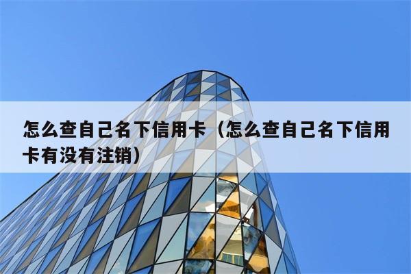 怎么查自己名下信用卡（怎么查自己名下信用卡有没有注销） 