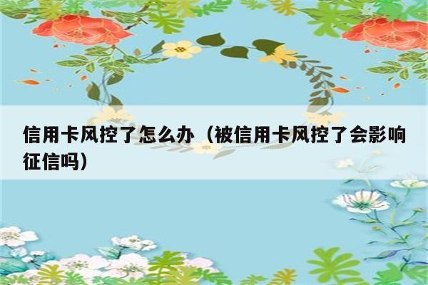 信用卡风控了怎么办（被信用卡风控了会影响征信吗） 