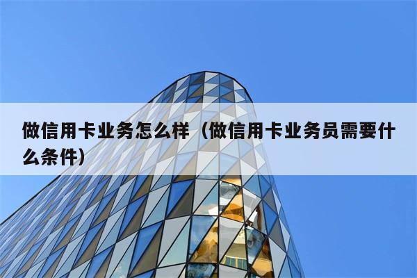 做信用卡业务怎么样（做信用卡业务员需要什么条件） 