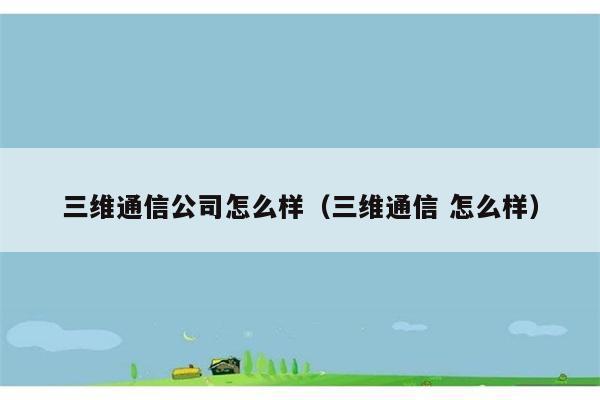 三维通信公司怎么样（三维通信 怎么样） 