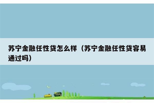 苏宁金融任性贷怎么样（苏宁金融任性贷容易通过吗） 