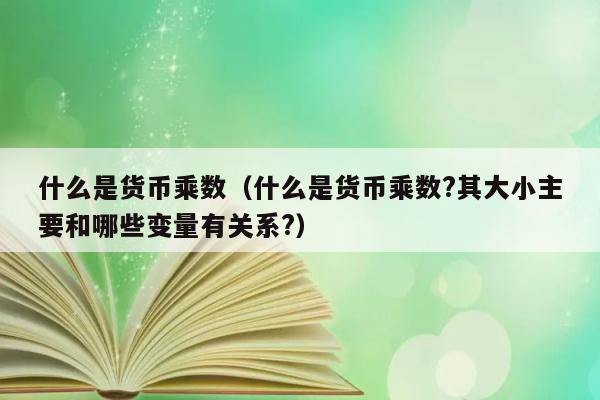 什么是货币乘数（什么是货币乘数?其大小主要和哪些变量有关系?） 