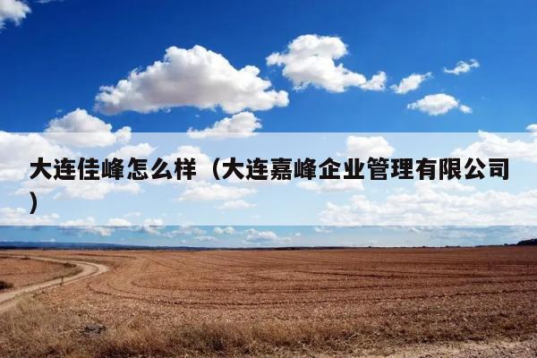 大连佳峰怎么样（大连嘉峰企业管理有限公司） 