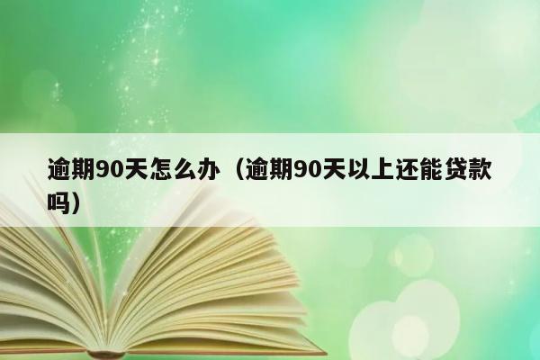 逾期90天怎么办（逾期90天以上还能贷款吗） 