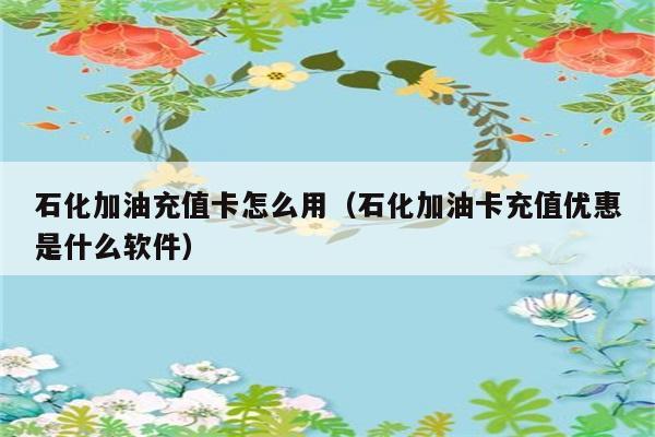 石化加油充值卡怎么用（石化加油卡充值优惠是什么软件） 