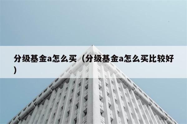 分级基金a怎么买（分级基金a怎么买比较好） 