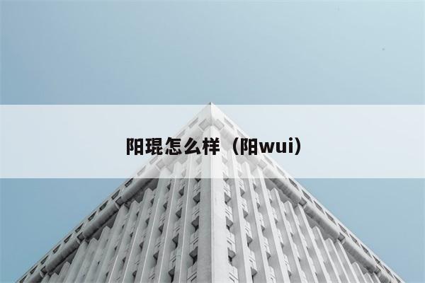 阳琨怎么样（阳wui） 