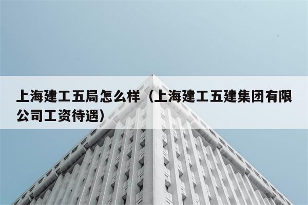 上海建工五局怎么样（上海建工五建集团有限公司工资待遇） 