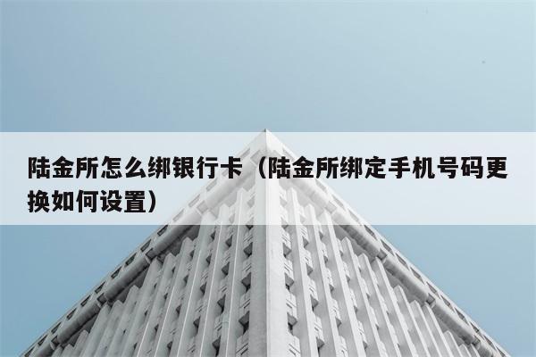 陆金所怎么绑银行卡（陆金所绑定手机号码更换如何设置） 