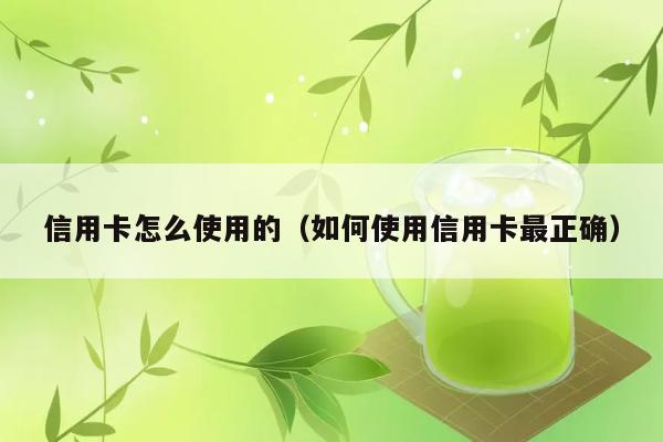 信用卡怎么使用的（如何使用信用卡最正确） 