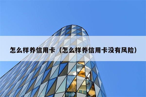 怎么样养信用卡（怎么样养信用卡没有风险） 