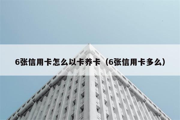 6张信用卡怎么以卡养卡（6张信用卡多么） 