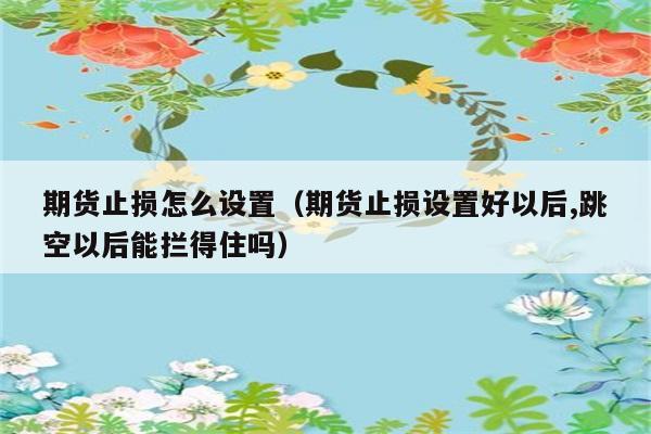 期货止损怎么设置（期货止损设置好以后,跳空以后能拦得住吗） 