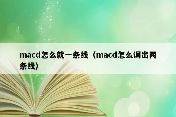 macd怎么就一条线（macd怎么调出两条线） 