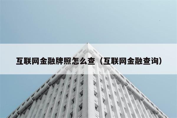 互联网金融牌照怎么查（互联网金融查询） 