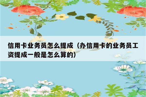 信用卡业务员怎么提成（办信用卡的业务员工资提成一般是怎么算的） 