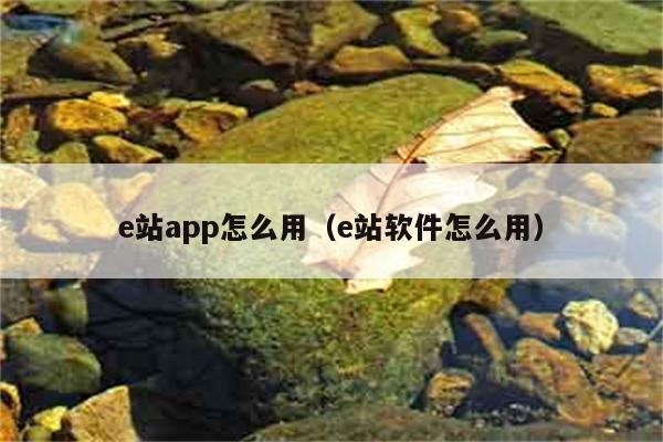 e站app怎么用（e站软件怎么用） 