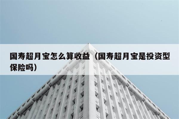 国寿超月宝怎么算收益（国寿超月宝是投资型保险吗） 