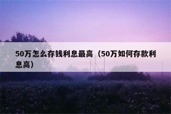 50万怎么存钱利息最高（50万如何存款利息高） 