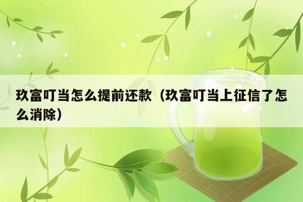 玖富叮当怎么提前还款（玖富叮当上征信了怎么消除） 