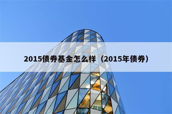 2015债券基金怎么样（2015年债券） 