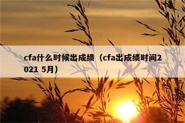 cfa什么时候出成绩（cfa出成绩时间2021 5月） 