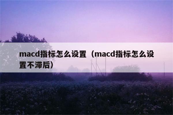 macd指标怎么设置（macd指标怎么设置不滞后） 