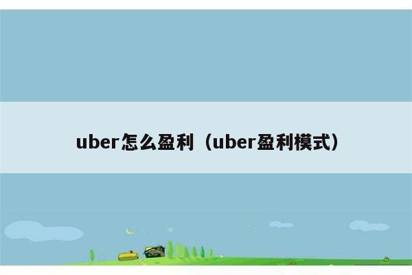 uber怎么盈利（uber盈利模式） 