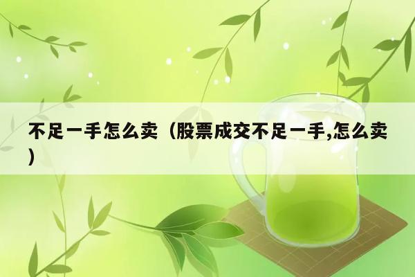 不足一手怎么卖（股票成交不足一手,怎么卖） 