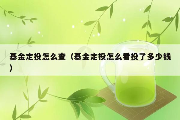 基金定投怎么查（基金定投怎么看投了多少钱） 