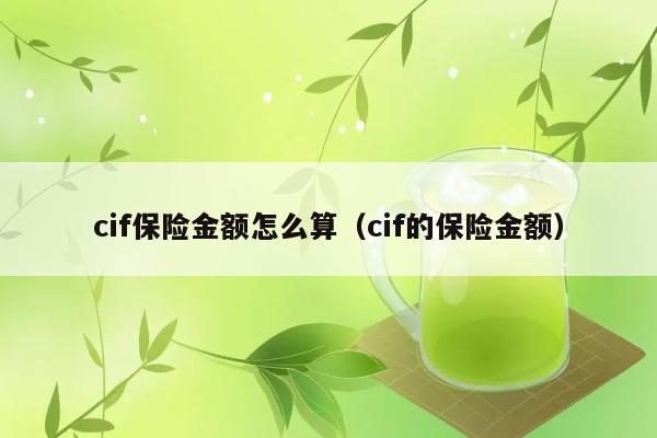 cif保险金额怎么算（cif的保险金额） 