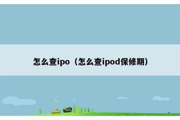 怎么查ipo（怎么查ipod保修期） 