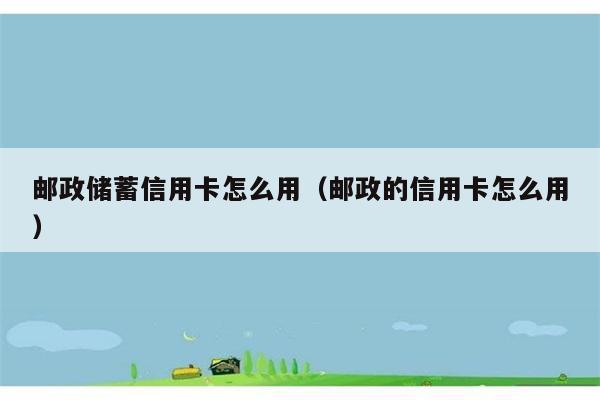 邮政储蓄信用卡怎么用（邮政的信用卡怎么用） 