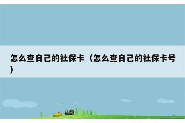 怎么查自己的社保卡（怎么查自己的社保卡号） 