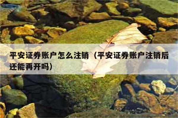 平安证券账户怎么注销（平安证券账户注销后还能再开吗） 