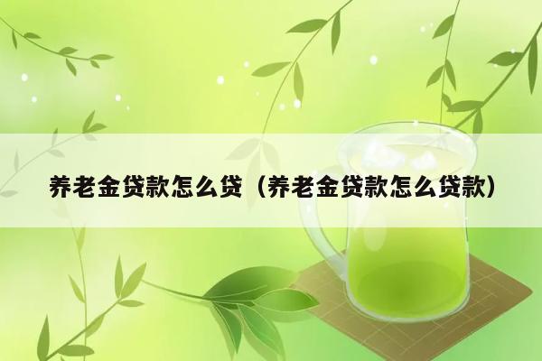 养老金贷款怎么贷（养老金贷款怎么贷款） 