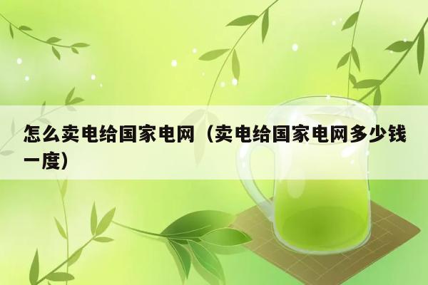 怎么卖电给国家电网（卖电给国家电网多少钱一度） 