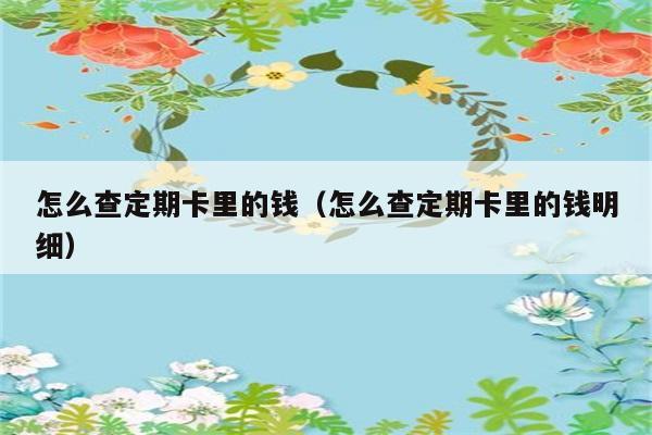 怎么查定期卡里的钱（怎么查定期卡里的钱明细） 