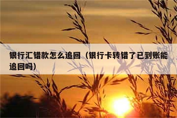 银行汇错款怎么追回（银行卡转错了已到账能追回吗） 