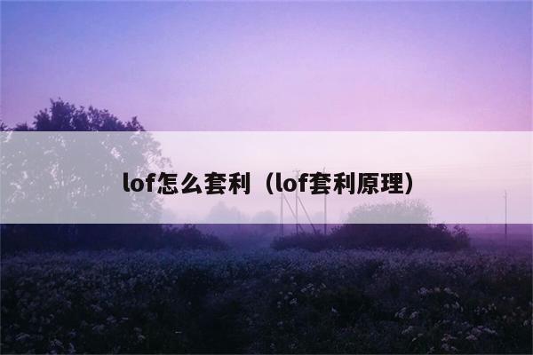 lof怎么套利（lof套利原理） 