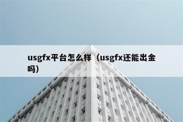 usgfx平台怎么样（usgfx还能出金吗） 