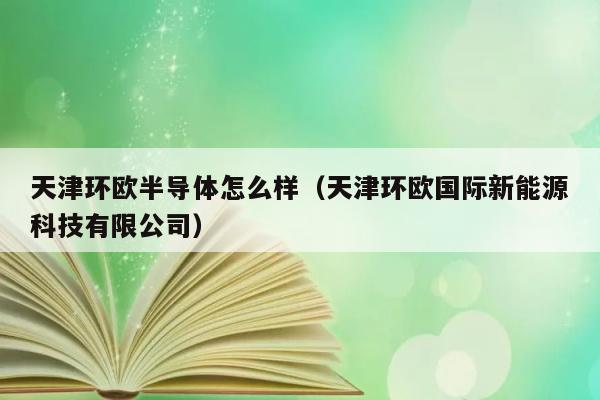 天津环欧半导体怎么样（天津环欧国际新能源科技有限公司） 