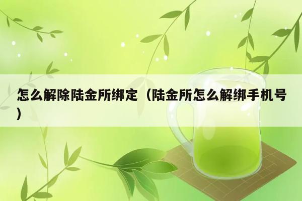 怎么解除陆金所绑定（陆金所怎么解绑手机号） 