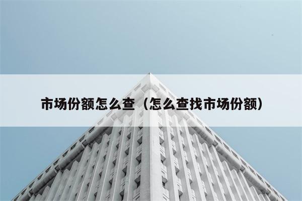 市场份额怎么查（怎么查找市场份额） 