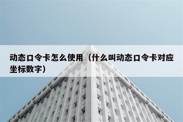 动态口令卡怎么使用（什么叫动态口令卡对应坐标数字） 