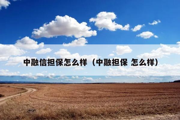 中融信担保怎么样（中融担保 怎么样） 